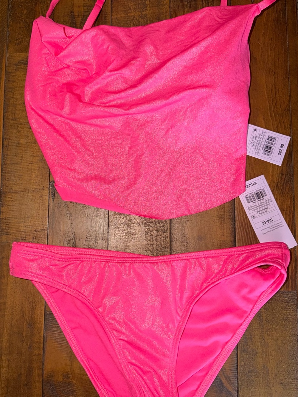 Target Hot Pink Tankini Top and Bikini Bottom Set